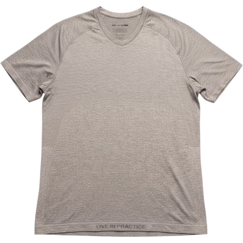 Lululemon Metal Vent Tech 2.0 V-Neck Mens Medium Heather Grey Short Sleeve Shirt